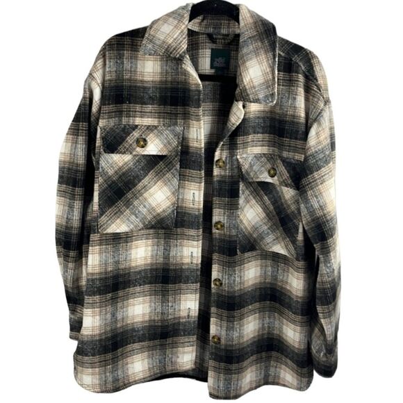 Wild Fable Plaid Shirt Jacket Shacket Oversized Size Small - Picture 5 of 6
